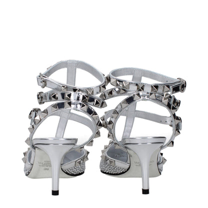 Sandales Valentino Garavani en cuir gris à talon aiguille