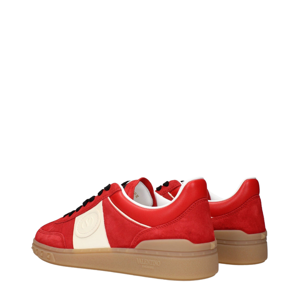 Baskets basses rouges en cuir Valentino Garavani