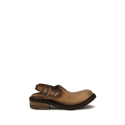 Mulés Miu Miu Piel De Becerro Marrón Modelo Bos Taurus