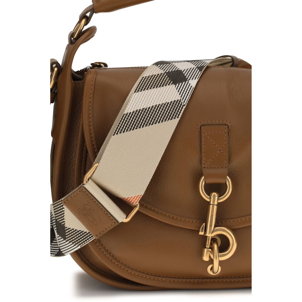 Bolso de Hombro Burberry de Piel de Becerro Marrón Bos Taurus