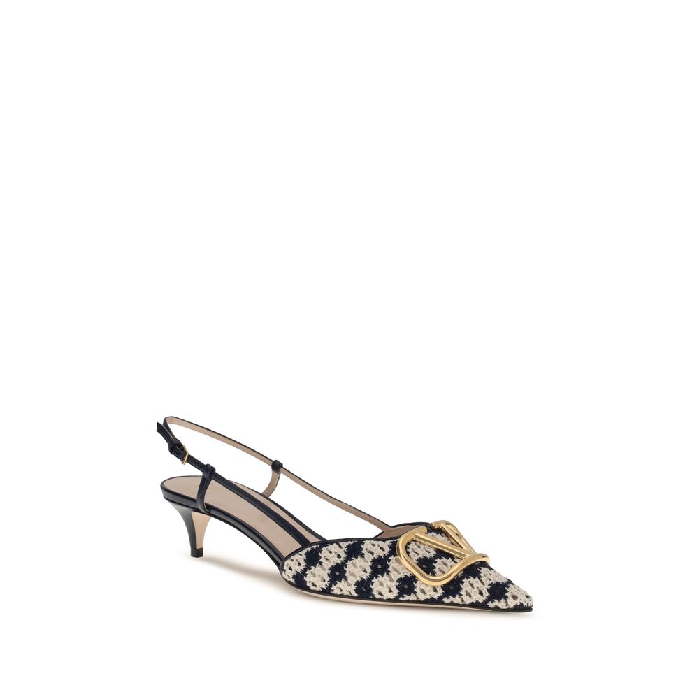 Zapatos de tacón medio de piel de cabra multicolor Valentino Garavani