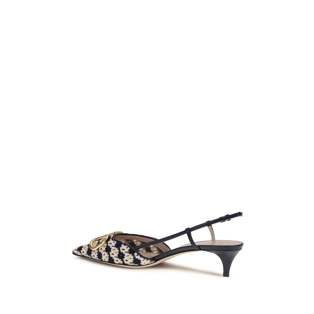 Zapatos de tacón medio de piel de cabra multicolor Valentino Garavani