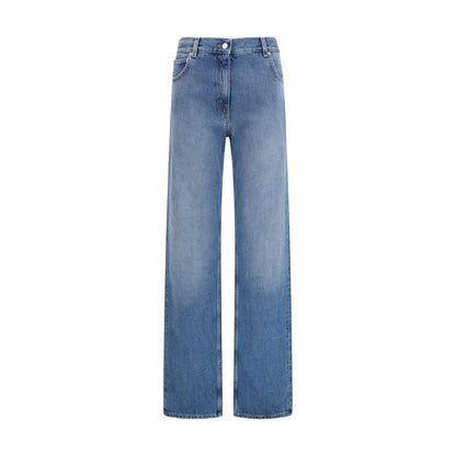 Vaqueros rectos de algodón azul Calvin Klein