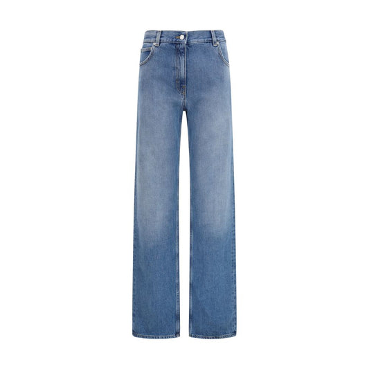 Vaqueros rectos de algodón azul Calvin Klein