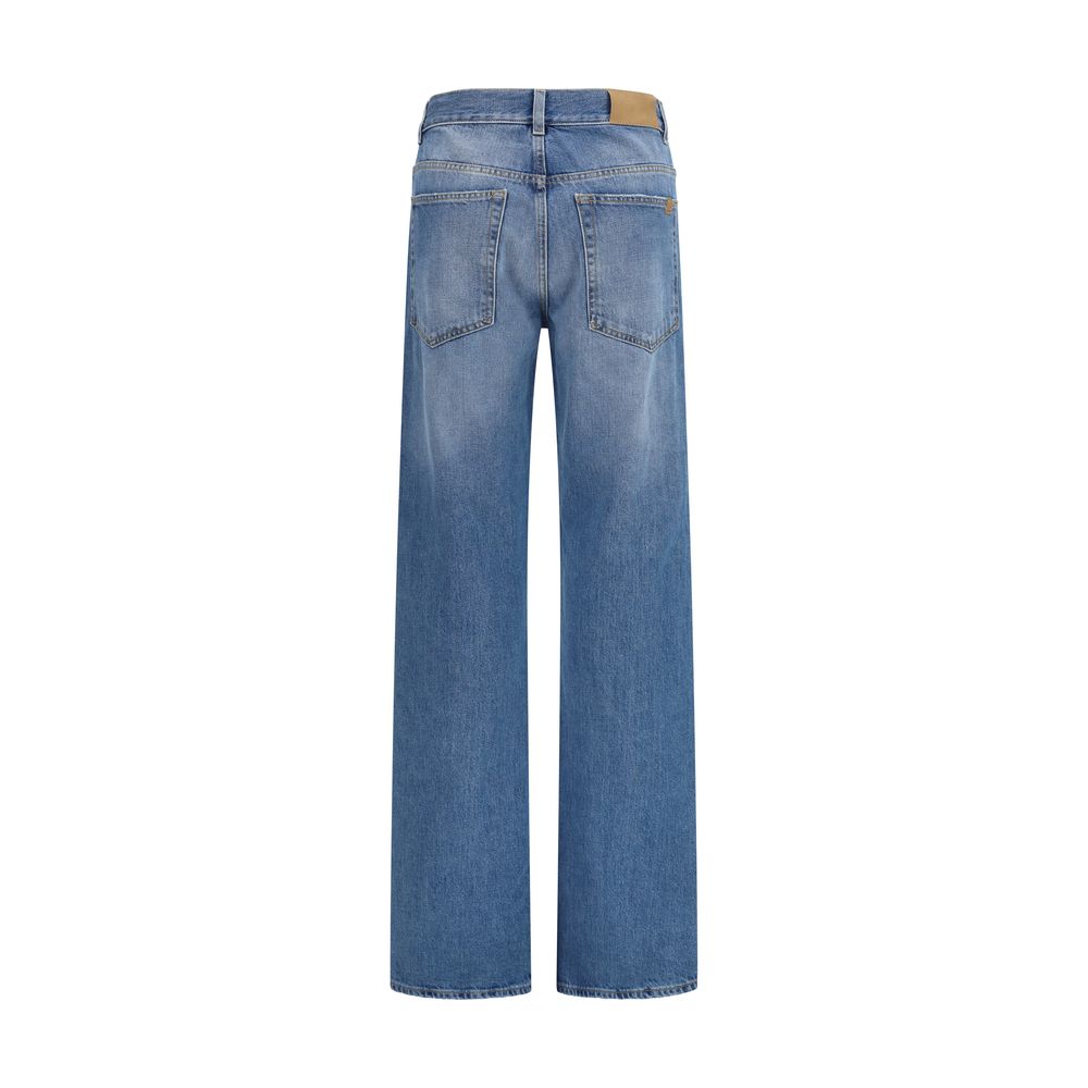 Vaqueros rectos de algodón azul Calvin Klein