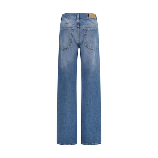 Vaqueros rectos de algodón azul Calvin Klein