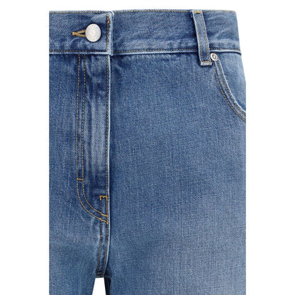 Vaqueros rectos de algodón azul Calvin Klein