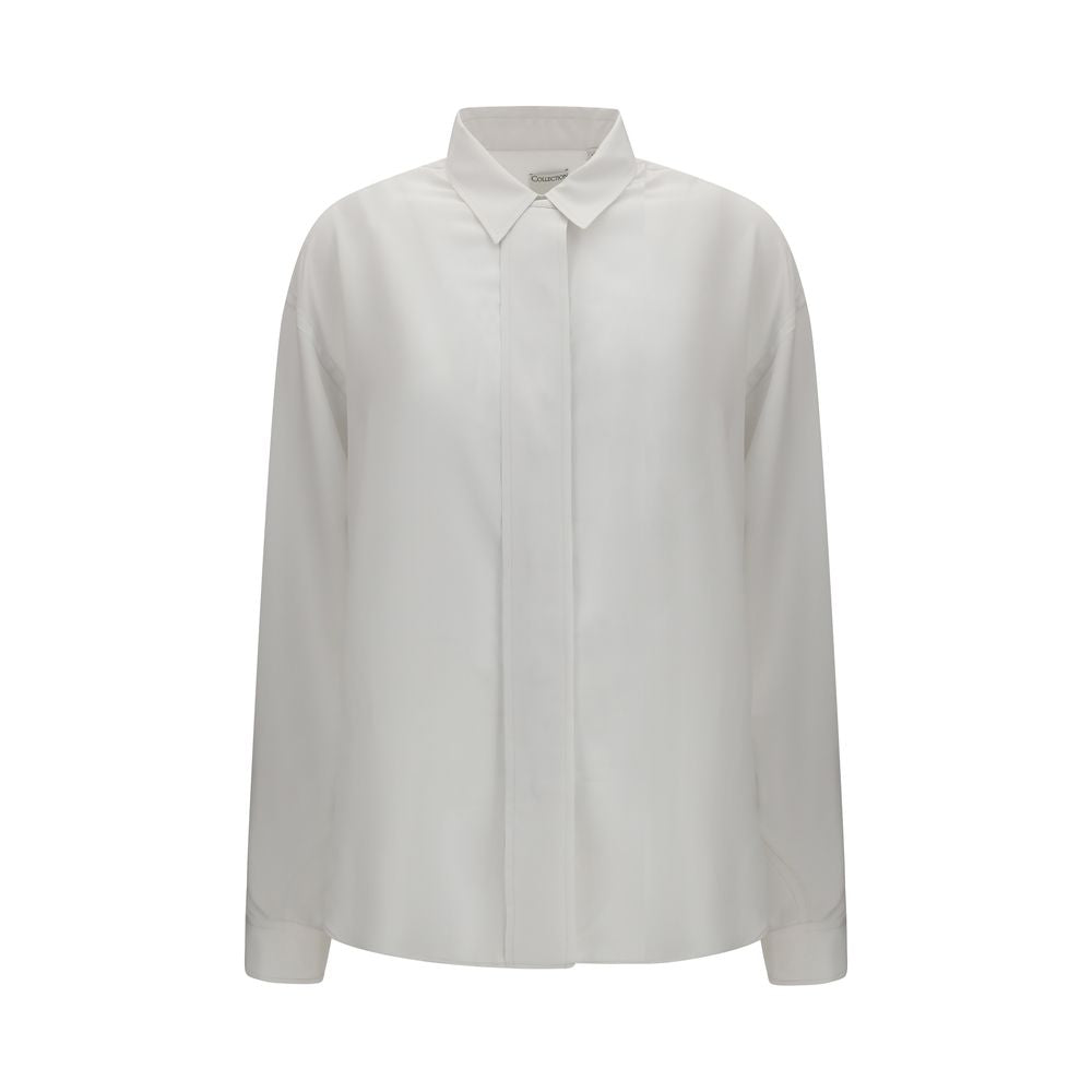 Camisa de vestir de seda blanca de Calvin Klein