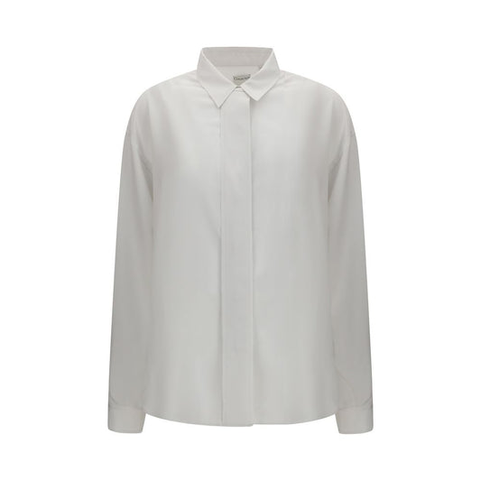 Camisa de vestir de seda blanca de Calvin Klein