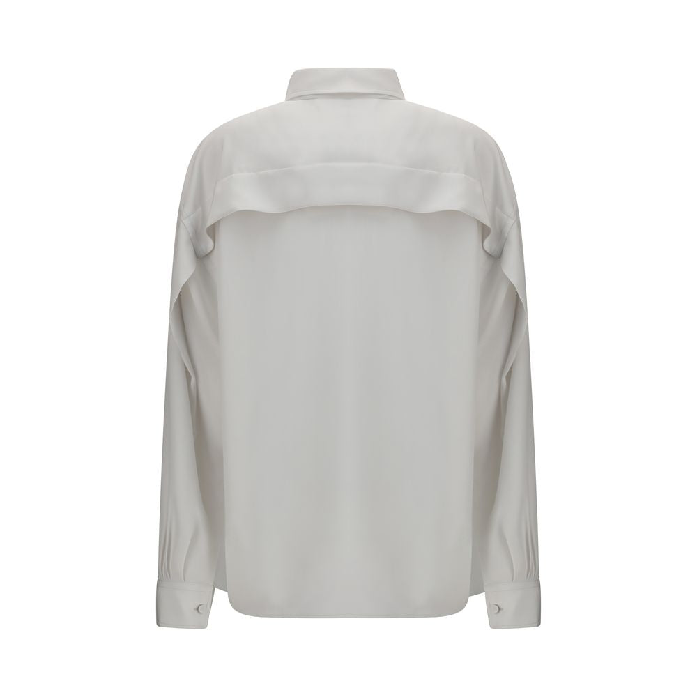 Camisa de vestir de seda blanca de Calvin Klein