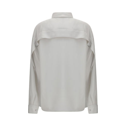 Camisa de vestir de seda blanca de Calvin Klein