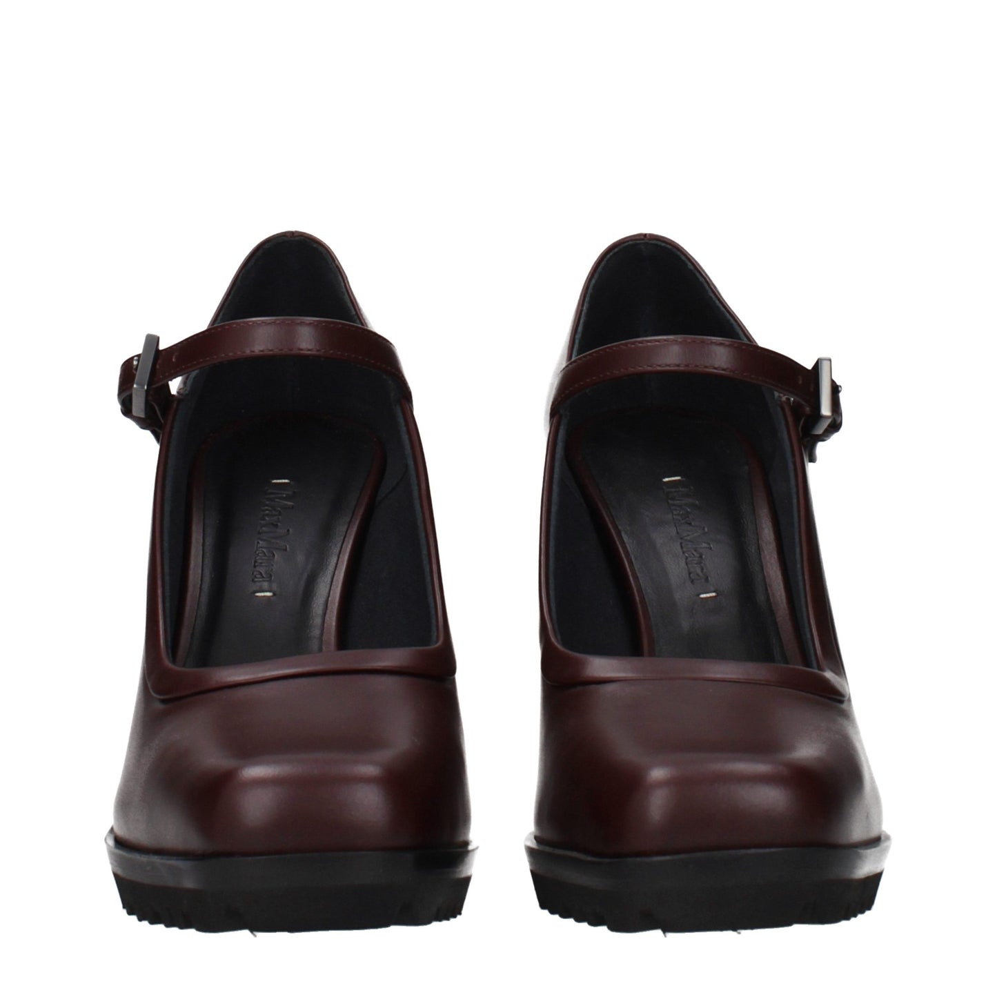 Zapatos de tacón alto de piel marrón Max Mara