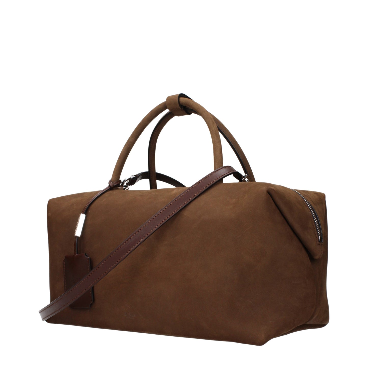 Bolso de mano de cuero marrón Max Mara