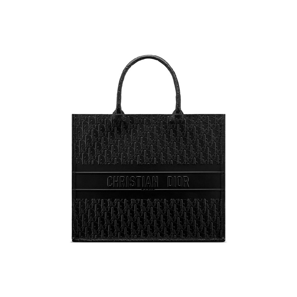Bolso tote Dior de piel de becerro negra