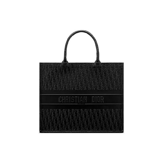 Bolso tote Dior de piel de becerro negra