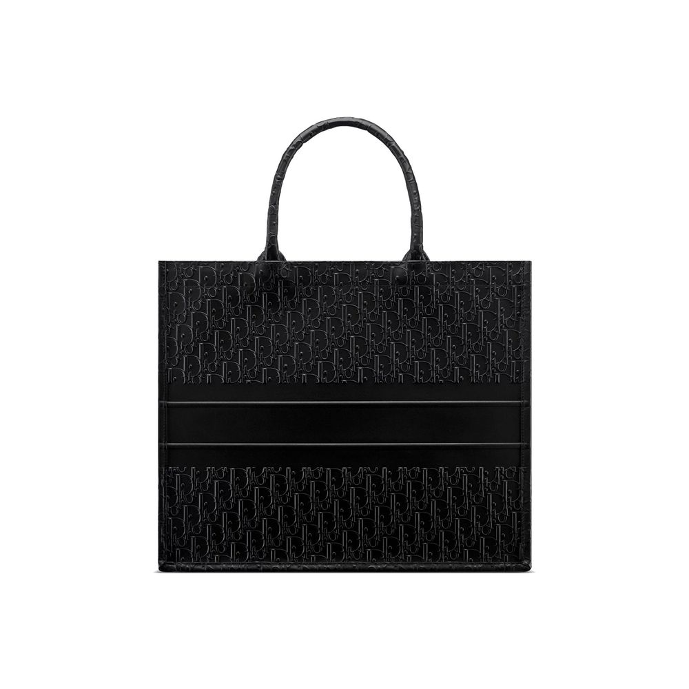 Bolso tote Dior de piel de becerro negra