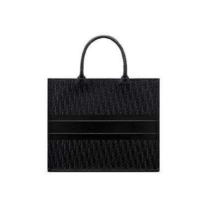 Bolso tote Dior de piel de becerro negra