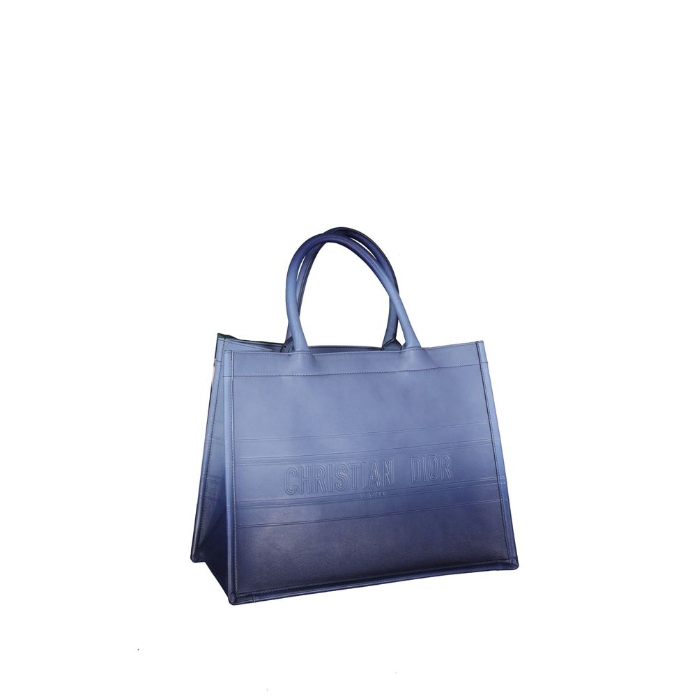 Bolso tote Dior de piel de becerro azul