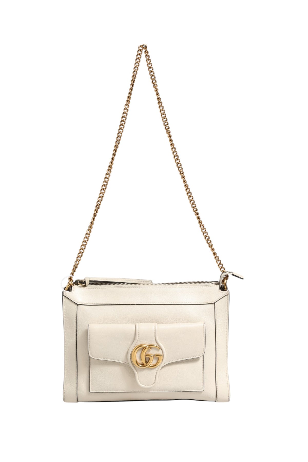Gucci Petit Sac Bandoulière en Cuir Blanc Modèle Arli