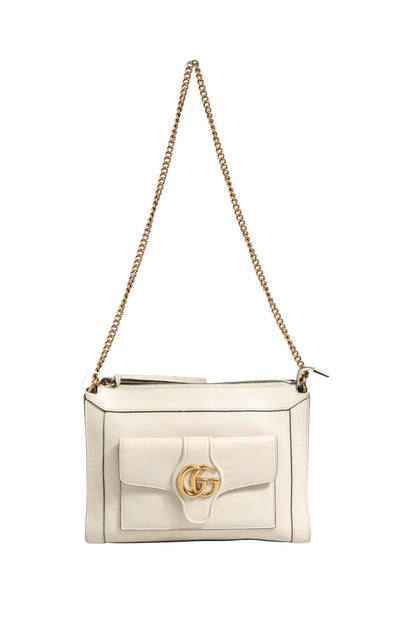 Gucci Petit Sac Bandoulière en Cuir Blanc Modèle Arli