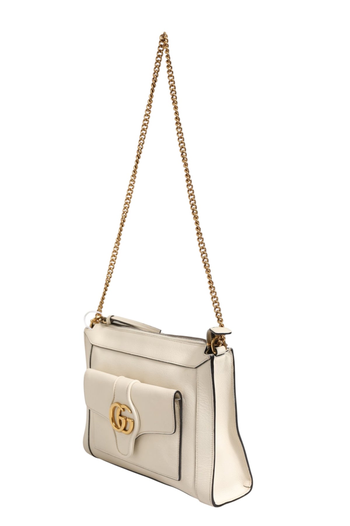 Gucci Petit Sac Bandoulière en Cuir Blanc Modèle Arli