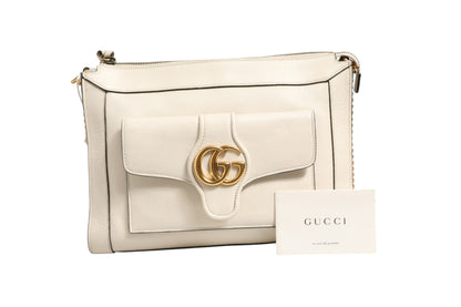 Gucci Petit Sac Bandoulière en Cuir Blanc Modèle Arli