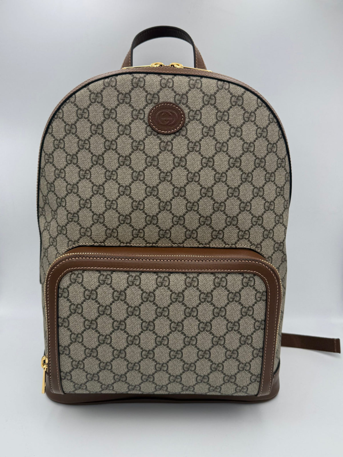 Mochila Gucci De Lona Gg Supreme y Piel En Tono Marrón