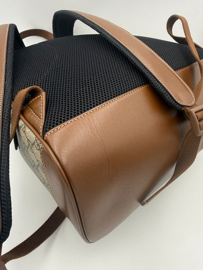 Mochila Gucci De Lona Gg Supreme y Piel En Tono Marrón