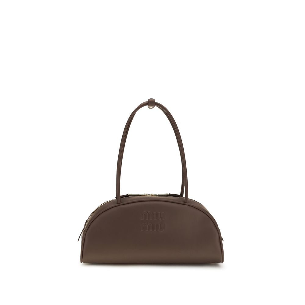 Bolso de hombro Miu Miu de piel de becerro marrón Bos Taurus