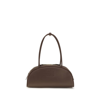 Bolso de hombro Miu Miu de piel de becerro marrón Bos Taurus