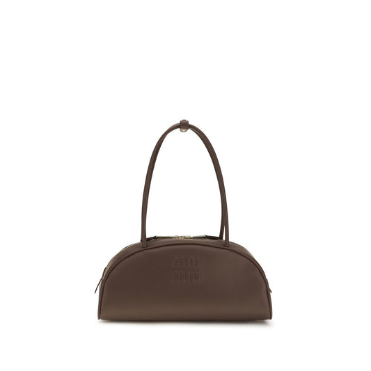 Bolso de hombro Miu Miu de piel de becerro marrón Bos Taurus