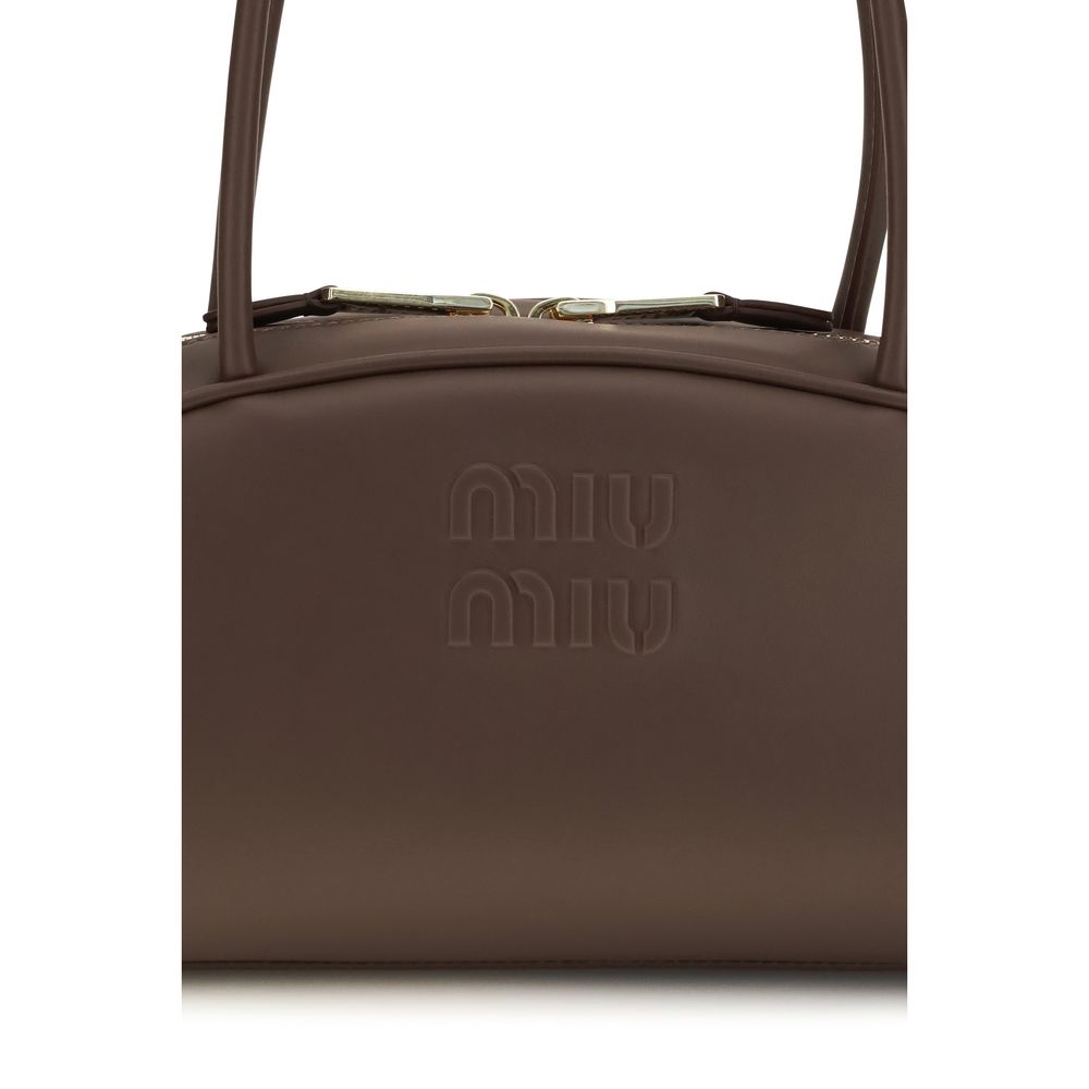 Bolso de hombro Miu Miu de piel de becerro marrón Bos Taurus