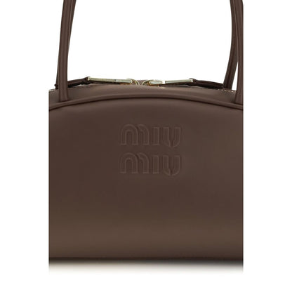 Bolso de hombro Miu Miu de piel de becerro marrón Bos Taurus