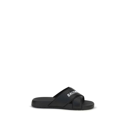 Pantuflas Balenciaga de goma negra