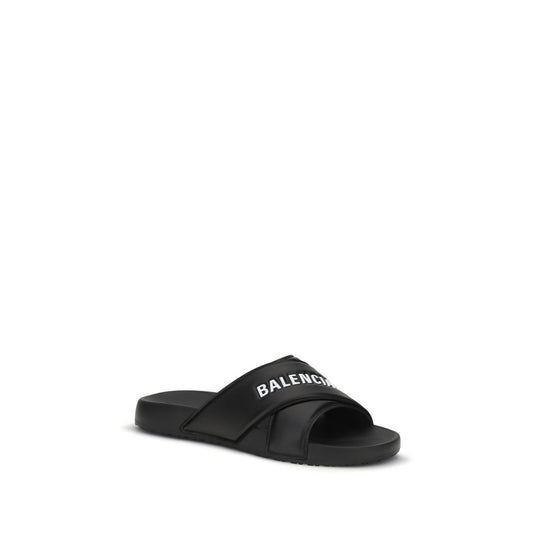 Pantuflas Balenciaga de goma negra