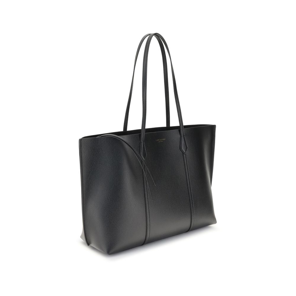 Bolso de mano Tory Burch de cuero de becerro negro Bos Taurus
