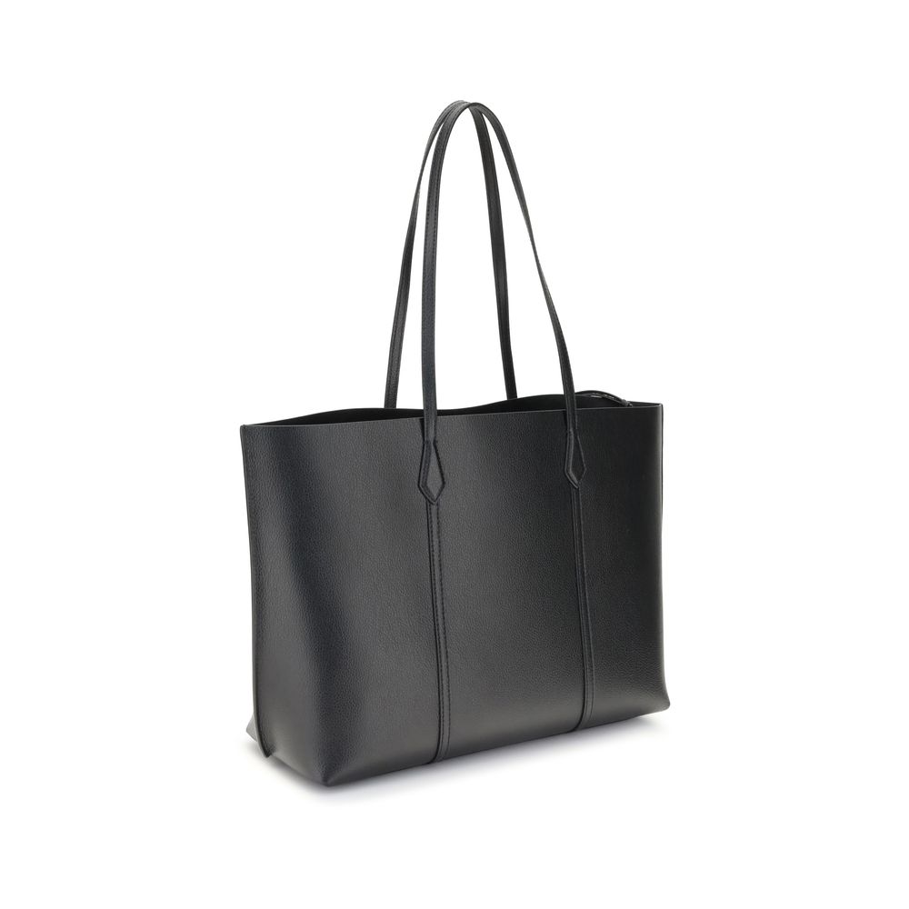 Bolso de mano Tory Burch de cuero de becerro negro Bos Taurus