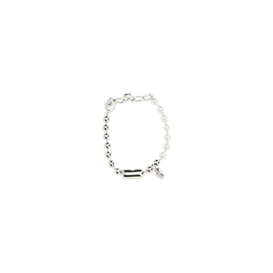Alexander McQueen Pulsera De Latón Blanco - Acabado Refinado