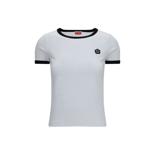 Kenzo Camiseta De Algodón Blanco Con Ajuste Deportivo