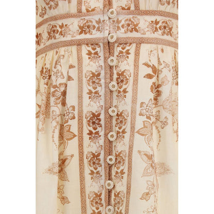 Vestido casual de lino beige Zimmermann
