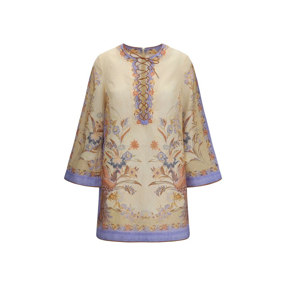 Vestido informal de lino multicolor Zimmermann