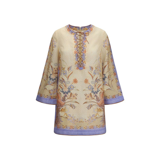 Vestido informal de lino multicolor Zimmermann