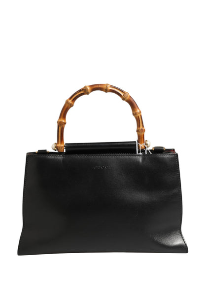 Gucci Nymphaea Leather Top Handle Bag with Bamboo Handle