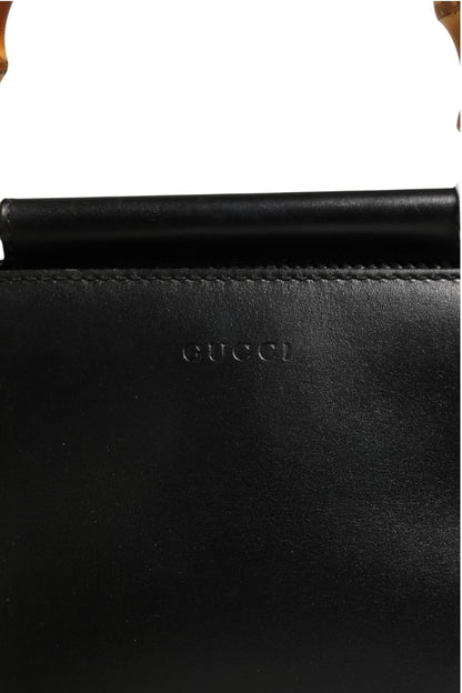 Gucci Nymphaea Leather Top Handle Bag with Bamboo Handle