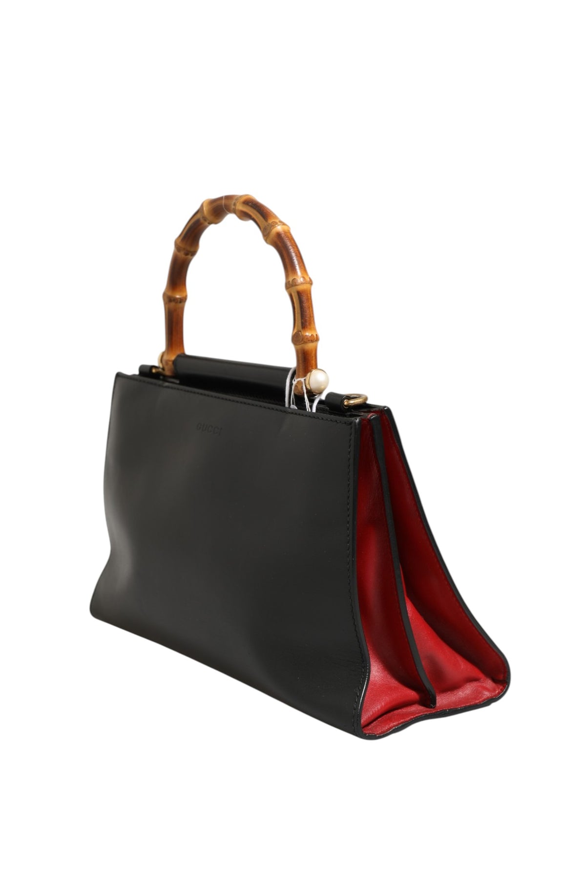 Gucci Nymphaea Leather Top Handle Bag with Bamboo Handle