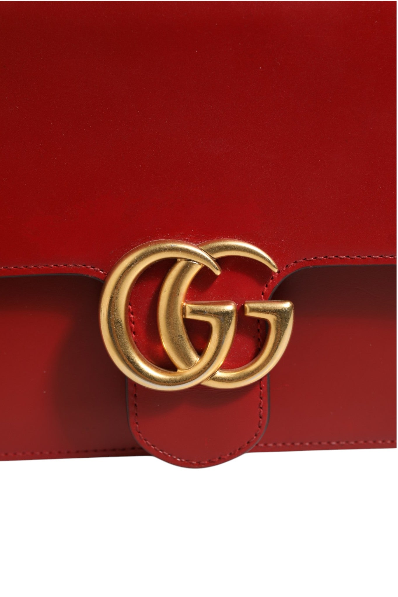 Gucci Small Rosso Ancora Leather Marmont Shoulder Bag
