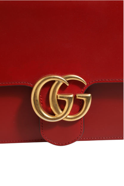 Gucci Small Rosso Ancora Leather Marmont Shoulder Bag