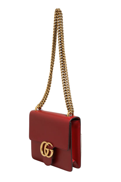 Gucci Small Rosso Ancora Leather Marmont Shoulder Bag