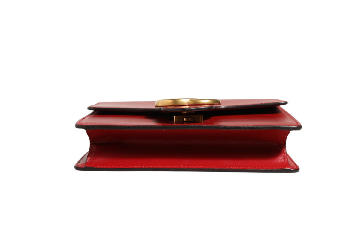 Gucci Small Rosso Ancora Leather Marmont Shoulder Bag