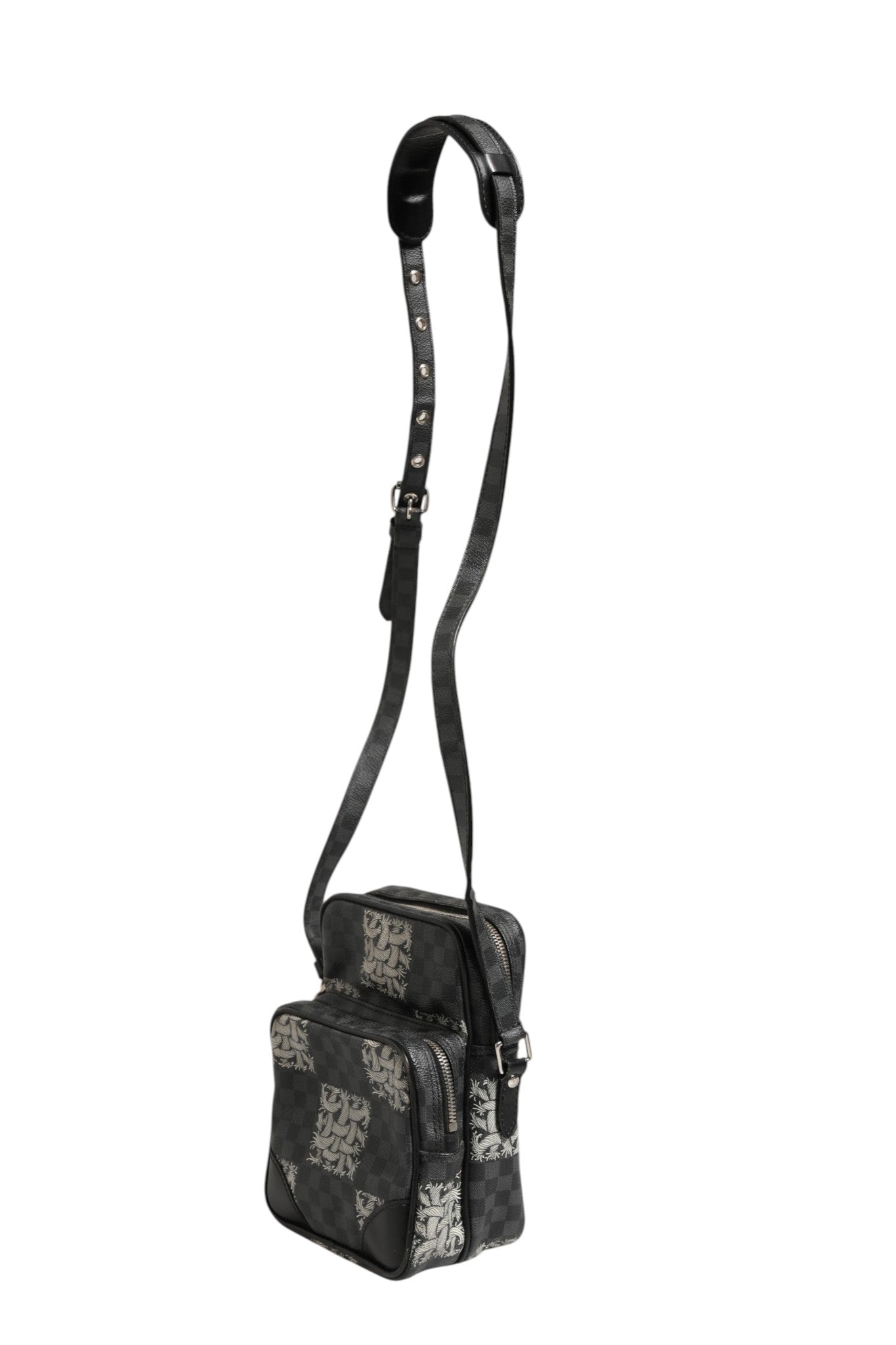 Bolso De Hombro Louis Vuitton Lona Damier Graphite Negra Amazon Christopher